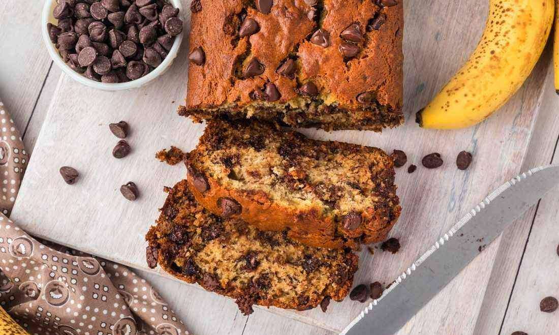 Rustic banana bread with toasted walnuts, golden crust and moist crumb