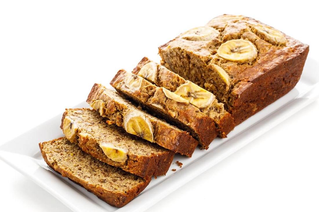 Banana bread with a crisp golden top, airy crumb, and sweet banana essence