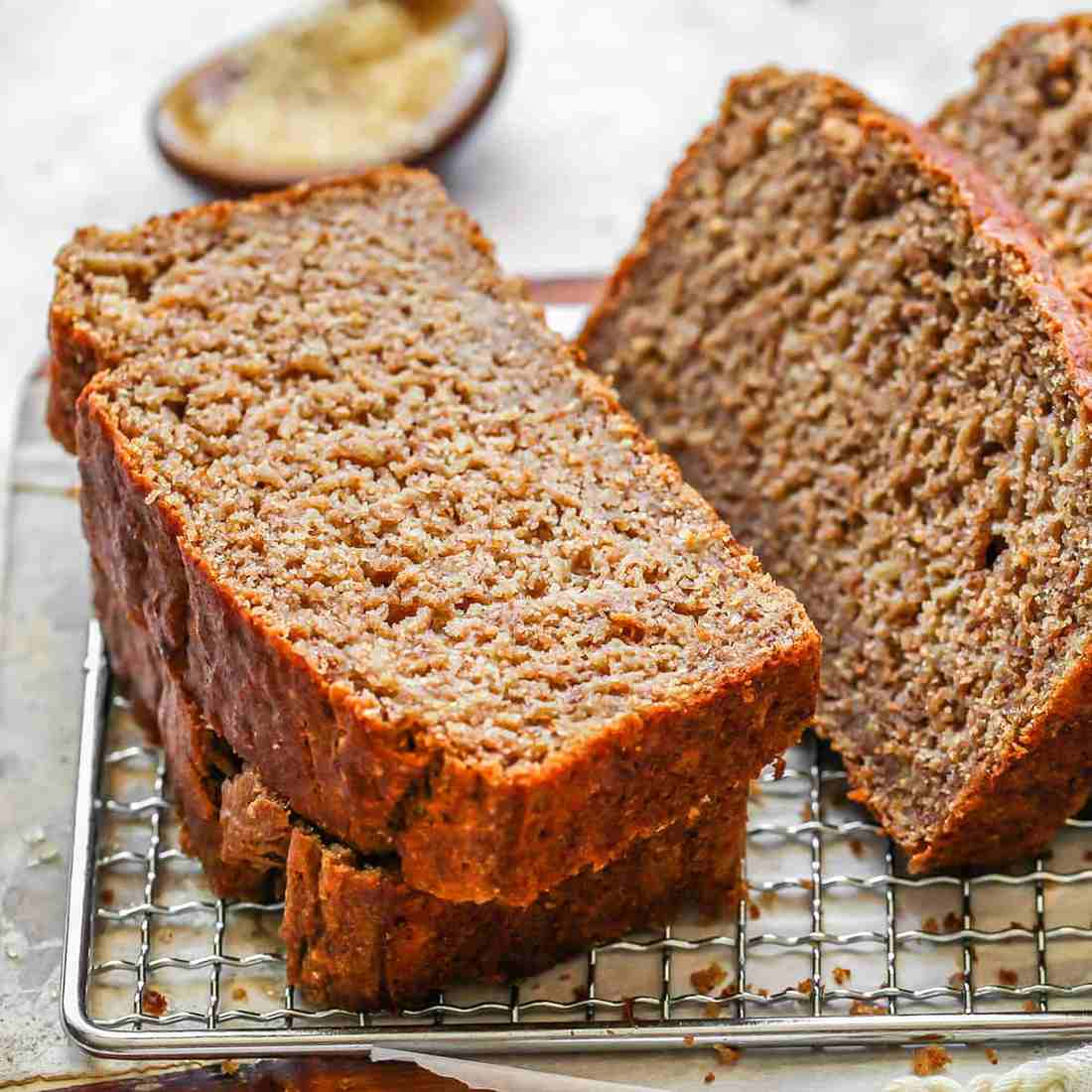 Golden‑brown classic banana bread with a tender crumb and sweet banana aroma