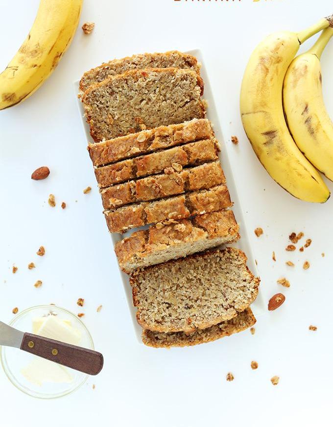 Gluten-free banana bread with a golden crust, tender crumb, and sweet banana flavor