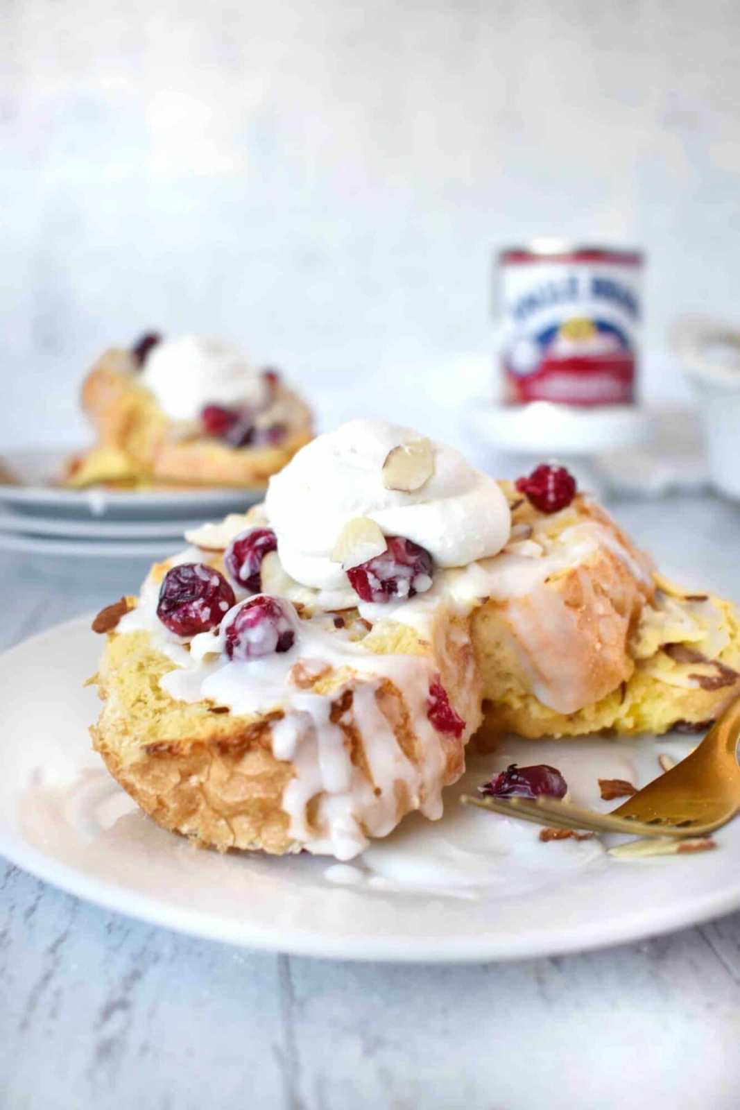 Soft pull‑apart loaf with glossy cranberry‑orange glaze and caramelized edges