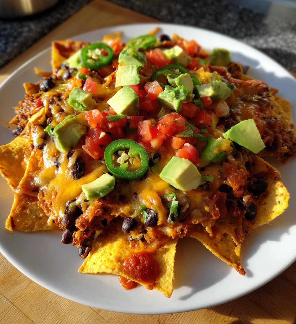 Classic loaded nachos with triple melted cheese, fiery jalapeños, rich guacamole, sour cream, and salted tortilla chips.
