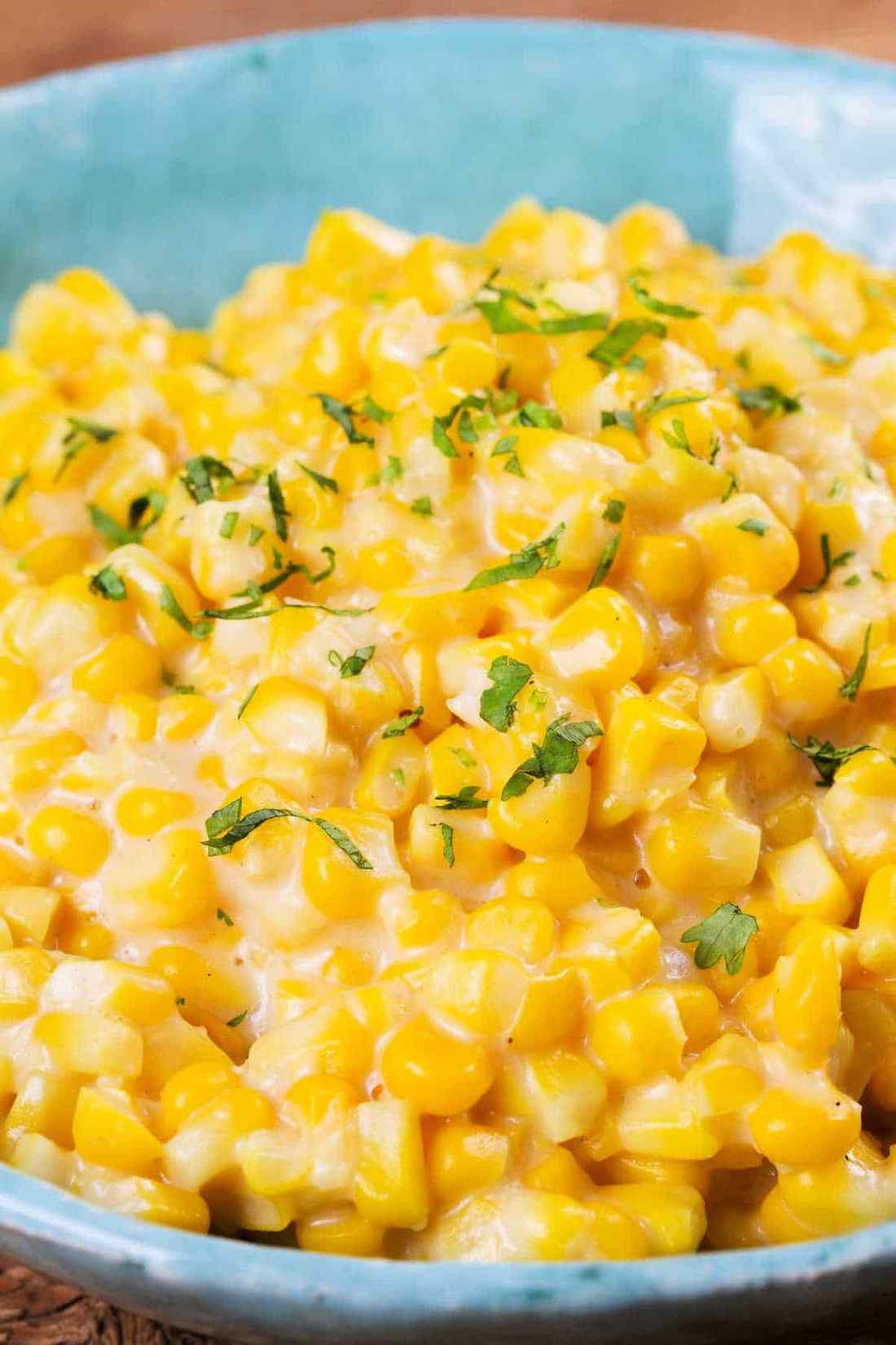 Honey‑butter creamed corn with thyme, sweet creamy corn in buttery sauce, crockpot side dish