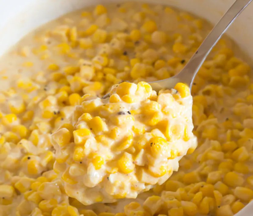 Classic slow cooker creamed corn, creamy sweet corn with buttery sauce, comforting side dish