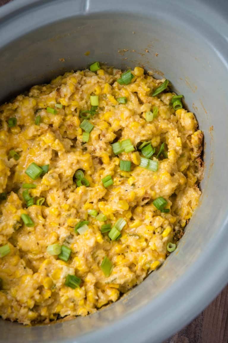 Cream cheese creamed corn with sweet kernels, silky sauce, a comforting crockpot side dish.